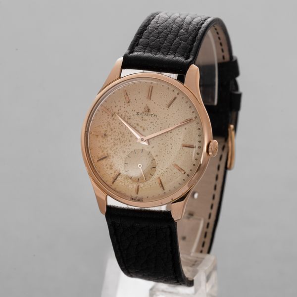 ZENITH - Stellina in oro rosa 18k con quadrante fan, carica manuale con piccoli secondi  - Asta Orologi da Polso e da Tasca - Associazione Nazionale - Case d'Asta italiane