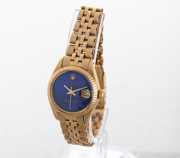 ROLEX - Oyster Perpetual Datejust Lady ref 6917 in oro giallo 18k, quadrante in Lapis Lazuli, bracciale Jubilee, movimento automatico<BR>  - Asta Orologi da Polso e da Tasca - Associazione Nazionale - Case d'Asta italiane