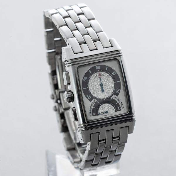 JEAGER LECOULTRE - Reverso Grand Sport Chrono in acciaio impermeabile reversibile con doppio quadrante bianco e bracciale in acciaio  - Asta Orologi da Polso e da Tasca - Associazione Nazionale - Case d'Asta italiane