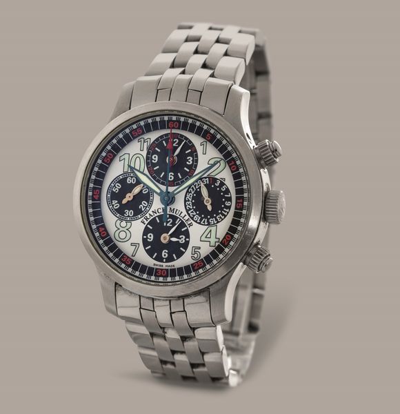 FRANCK MULLER - Transamerica edizione limitata 500 esemplari, cronografo automatico con tasti a vite, quadrante Bianco e quattro contatori neri con garanzia originale  - Asta Orologi da Polso e da Tasca - Associazione Nazionale - Case d'Asta italiane