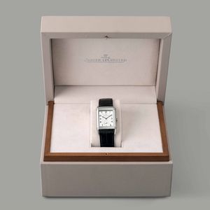 JAEGER LECOULTRE - Reverso Grand Taille in acciaio, quadrante bianco con numeri Arabi, movimento a carica manuale secondi al sei  - Asta Orologi da Polso e da Tasca - Associazione Nazionale - Case d'Asta italiane