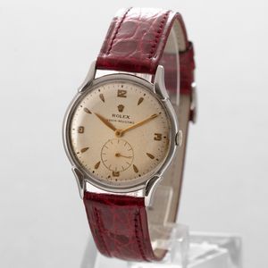 ROLEX - Precision ref 4498 in acciaio con fondello a scatto, anse riportate, quadrante Argent con piccoli secondi in basso e numeri Arabi applicati, carica manuale  - Asta Orologi da Polso e da Tasca - Associazione Nazionale - Case d'Asta italiane