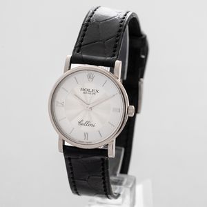 ROLEX - Cellini ref 5115 in oro bianco 18k, quadrante Argent bitonale con indici e numeri Romani, carica manuale con Garanzia originale  - Asta Orologi da Polso e da Tasca - Associazione Nazionale - Case d'Asta italiane