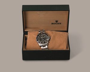 ROLEX - Submariner 16800 con cassa in acciaio con ghiera girevole, quadrante nero al trizio con bicchierini, bracciale Oyster e movimento automatico.  - Asta Orologi da Polso e da Tasca - Associazione Nazionale - Case d'Asta italiane