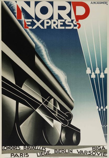 Adolphe (Cassandre) Mouron : Nord Express - 1980(1927).  - Asta POP Culture e Manifesti d'Epoca - Associazione Nazionale - Case d'Asta italiane