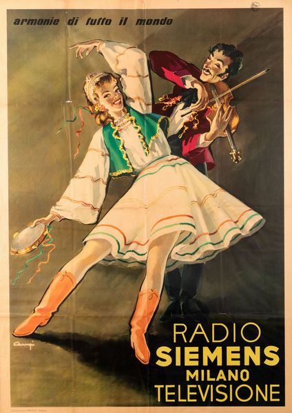 Serafino Campi : Radio Siemens Milano Televisione  - Asta POP Culture e Manifesti d'Epoca - Associazione Nazionale - Case d'Asta italiane