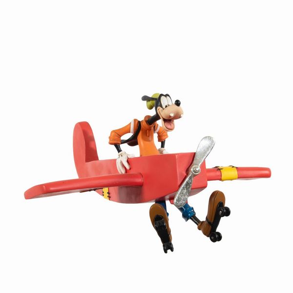 Disney: Statua Pippo con i pattini in aereo  - Asta POP Culture e Manifesti d'Epoca - Associazione Nazionale - Case d'Asta italiane