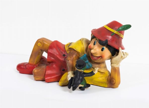 Disney: Statua Pinocchio con grillo parlante  - Asta POP Culture e Manifesti d'Epoca - Associazione Nazionale - Case d'Asta italiane