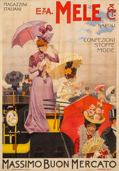 Anonimo : Confezioni e Mode E. & A. Mele Napoli  - Asta POP Culture e Manifesti d'Epoca - Associazione Nazionale - Case d'Asta italiane