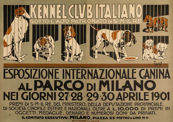 Franz Laskoff : Kennel Club Italiano- Esposizione Internazionale Canina Milano  - Asta POP Culture e Manifesti d'Epoca - Associazione Nazionale - Case d'Asta italiane