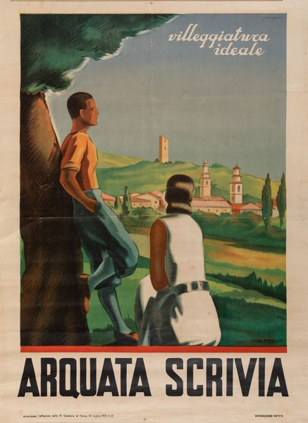 Alfredo Cavadini : Villeggiatura Arquata Scrivia  - Asta POP Culture e Manifesti d'Epoca - Associazione Nazionale - Case d'Asta italiane