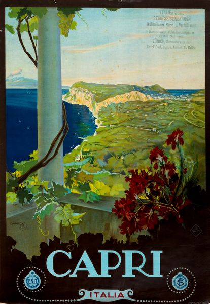 Mario Borgoni : Capri - ENIT  - Asta POP Culture e Manifesti d'Epoca - Associazione Nazionale - Case d'Asta italiane