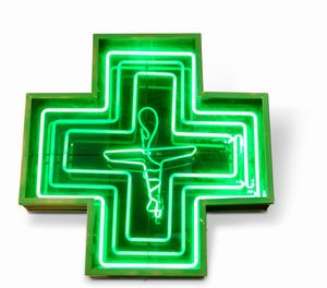 Insegna neon Farmacia  - Asta POP Culture e Manifesti d'Epoca - Associazione Nazionale - Case d'Asta italiane