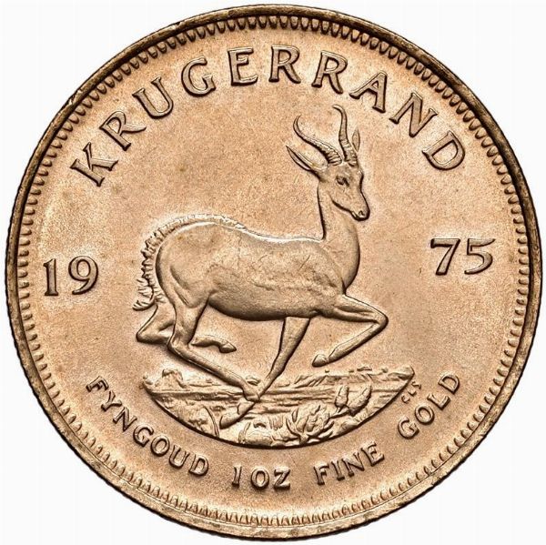 SUDAFRICA. KRUGERRAND 1975  - Asta Medaglie napoleoniche, monete toscane di grande modulo. Aurea: monete e medaglie d'oro - Associazione Nazionale - Case d'Asta italiane