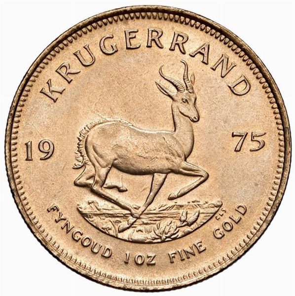 SUDAFRICA. KRUGERRAND 1975  - Asta Medaglie napoleoniche, monete toscane di grande modulo. Aurea: monete e medaglie d'oro - Associazione Nazionale - Case d'Asta italiane