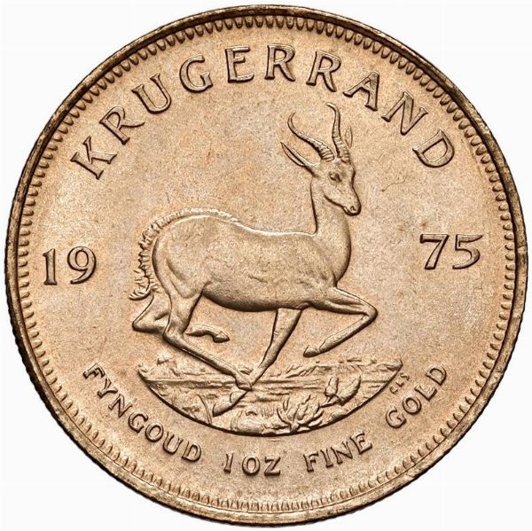 SUDAFRICA. KRUGERRAND 1975  - Asta Medaglie napoleoniche, monete toscane di grande modulo. Aurea: monete e medaglie d'oro - Associazione Nazionale - Case d'Asta italiane