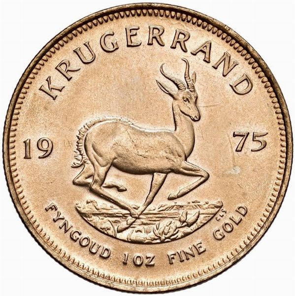 SUDAFRICA. KRUGERRAND 1975  - Asta Medaglie napoleoniche, monete toscane di grande modulo. Aurea: monete e medaglie d'oro - Associazione Nazionale - Case d'Asta italiane