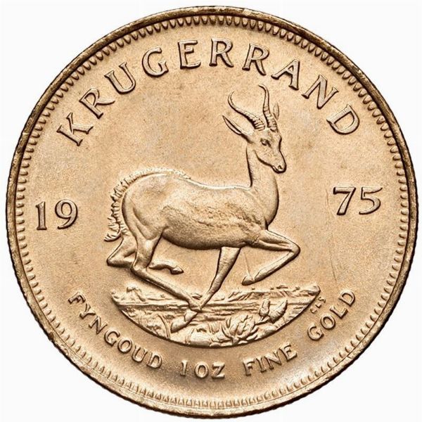 SUDAFRICA. KRUGERRAND 1975  - Asta Medaglie napoleoniche, monete toscane di grande modulo. Aurea: monete e medaglie d'oro - Associazione Nazionale - Case d'Asta italiane