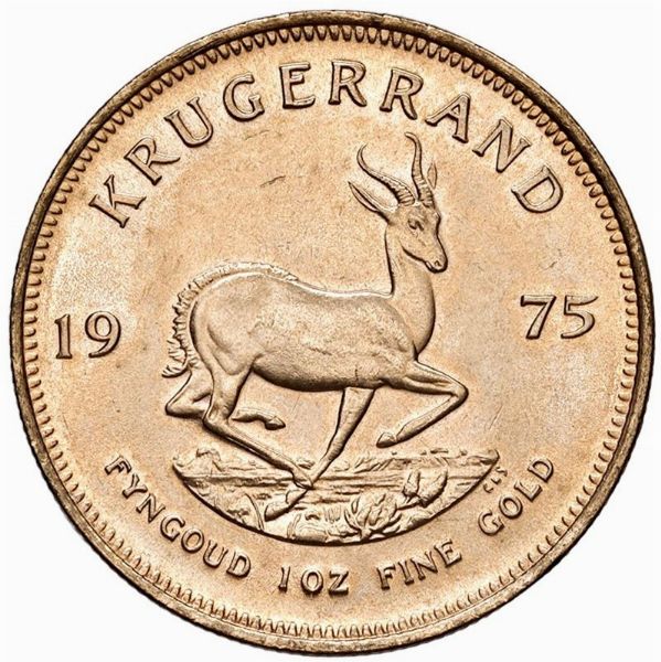 SUDAFRICA. KRUGERRAND 1975  - Asta Medaglie napoleoniche, monete toscane di grande modulo. Aurea: monete e medaglie d'oro - Associazione Nazionale - Case d'Asta italiane