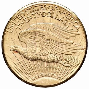 STATI UNITI. 20 DOLLARI 1927 SAINT GAUDENS  - Asta Medaglie napoleoniche, monete toscane di grande modulo. Aurea: monete e medaglie d'oro - Associazione Nazionale - Case d'Asta italiane