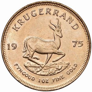 SUDAFRICA. KRUGERRAND 1975  - Asta Medaglie napoleoniche, monete toscane di grande modulo. Aurea: monete e medaglie d'oro - Associazione Nazionale - Case d'Asta italiane