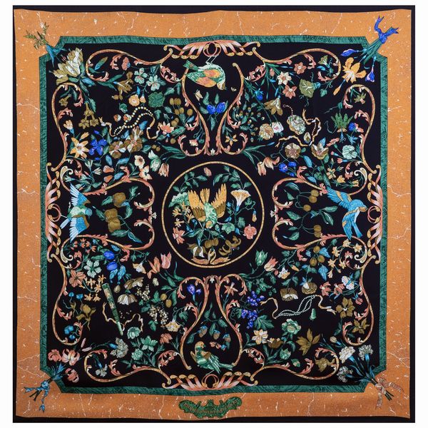 Hermes foulard vintage collezione Pierres D'Orient et D'Occident  - Asta Gioielli Orologi e Fashion Vintage - Associazione Nazionale - Case d'Asta italiane