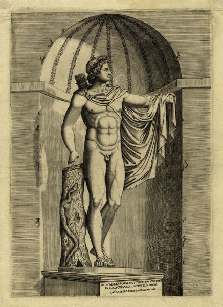 MARCANTONIO RAIMONDI : Apollo del Belvedere.  - Asta Arte antica, moderna e contemporanea - Associazione Nazionale - Case d'Asta italiane