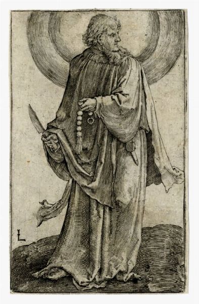 LUCAS VAN LEYDEN : San Bartolomeo.  - Asta Arte antica, moderna e contemporanea - Associazione Nazionale - Case d'Asta italiane