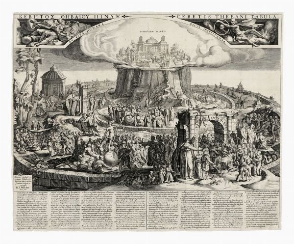 NICOLAES JANSZ VISSCHER : Cebetis Thebani Tabula / De Vita Humana Recte Instituenda.  - Asta Arte antica, moderna e contemporanea - Associazione Nazionale - Case d'Asta italiane