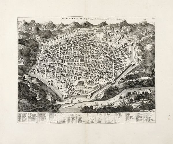 JOHANNES BLAEU : Plaisance ou Piacensa. Ville dela Lombardie, Capital du Duch de Plaisance.  - Asta Arte antica, moderna e contemporanea - Associazione Nazionale - Case d'Asta italiane