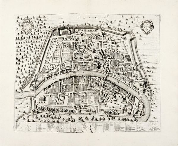 JOHANNES BLAEU : Pisa / La Ville de Livorne.  - Asta Arte antica, moderna e contemporanea - Associazione Nazionale - Case d'Asta italiane