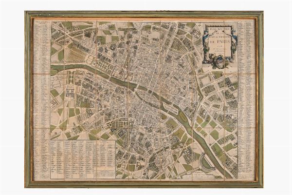 JEAN LATTR : Plan Routier de la Ville et Faubourg de Paris.  - Asta Arte antica, moderna e contemporanea - Associazione Nazionale - Case d'Asta italiane