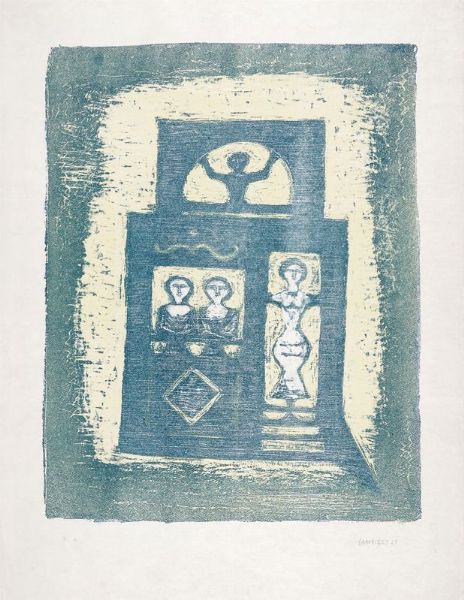 Massimo Campigli : Donne nella casa blu.  - Asta Arte antica, moderna e contemporanea - Associazione Nazionale - Case d'Asta italiane