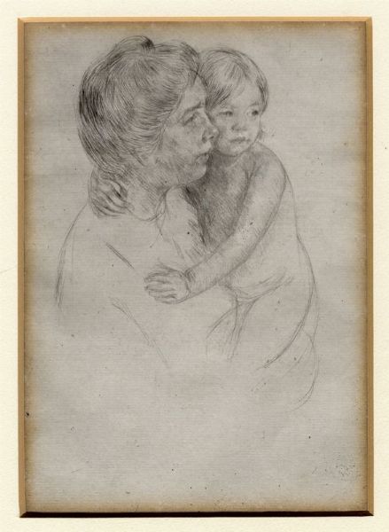 MARY CASSATT : Denise che tiene in braccio il suo bambino.  - Asta Arte antica, moderna e contemporanea - Associazione Nazionale - Case d'Asta italiane