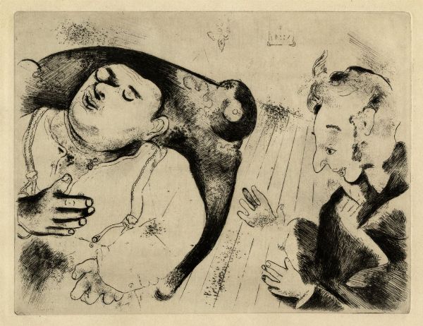 Marc Chagall : Tchitchikov et Sobakvitch discutent affaires.  - Asta Arte antica, moderna e contemporanea - Associazione Nazionale - Case d'Asta italiane