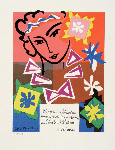 HENRI MATISSE : Madame de Pompadour.  - Asta Arte antica, moderna e contemporanea - Associazione Nazionale - Case d'Asta italiane