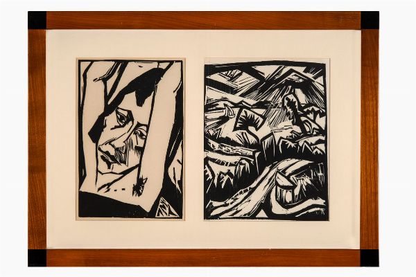 ERICH HECKEL : Lotto composto di 2 incisioni.  - Asta Arte antica, moderna e contemporanea - Associazione Nazionale - Case d'Asta italiane