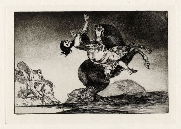 FRANCISCO GOYA Y LUCIENTES : La mujer y el potro, que los dome otro (El caballo raptor).  - Asta Arte antica, moderna e contemporanea - Associazione Nazionale - Case d'Asta italiane