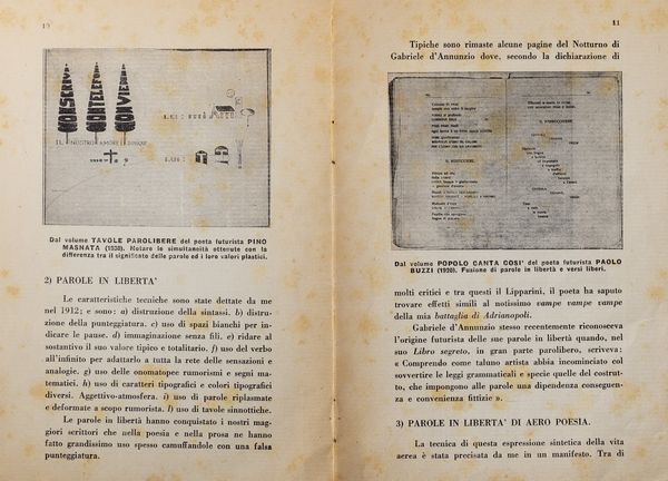 Filippo Tommaso Marinetti : La tecnica della nuova poesia  - Asta Libri, autografi e stampe - Associazione Nazionale - Case d'Asta italiane