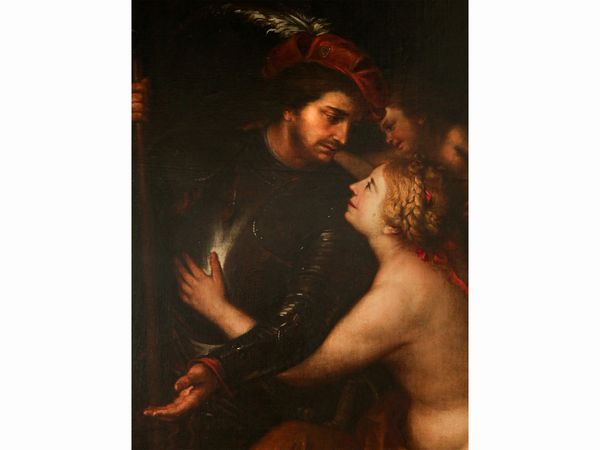 Scuola fiamminga : Venere e Marte (Allegoria dell'Amore)  - Asta Arredi e Dipinti dal Castello di Gamberaia a Firenze - Associazione Nazionale - Case d'Asta italiane