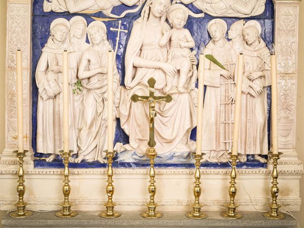 Finimento da altare in ottone  - Asta Arredi e Dipinti dal Castello di Gamberaia a Firenze - Associazione Nazionale - Case d'Asta italiane