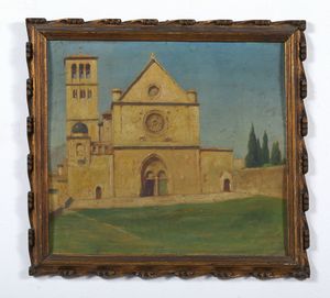 CROATTO BRUNO (1875 - 1948) : Basilica di San Francesco, Assisi  - Asta Asta 387 | ARTE ANTICA E DEL XIX SECOLO - DAL RINASCIMENTO AL SIMBOLISMO: OPERE DA COLLEZIONI ITALIANE Tradizionale - Associazione Nazionale - Case d'Asta italiane