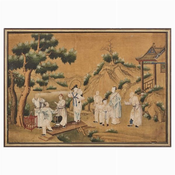 SERIE DI SEI DISEGNI, CINA, DINASTIA QING, SEC. XVIII  - Asta Arte Orientale | 东方艺术 - Associazione Nazionale - Case d'Asta italiane