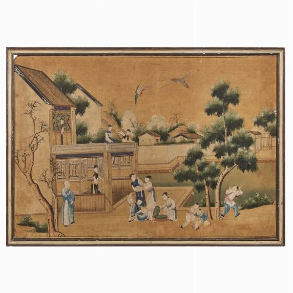 SERIE DI SEI DISEGNI, CINA, DINASTIA QING, SEC. XVIII  - Asta Arte Orientale | 东方艺术 - Associazione Nazionale - Case d'Asta italiane