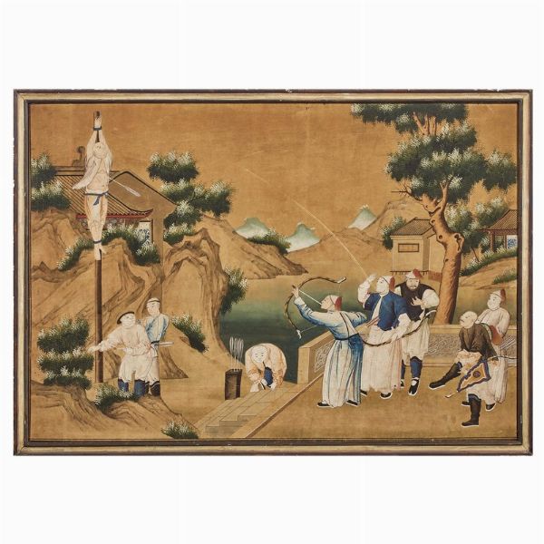 SERIE DI SEI DISEGNI, CINA, DINASTIA QING, SEC. XVIII  - Asta Arte Orientale | 东方艺术 - Associazione Nazionale - Case d'Asta italiane