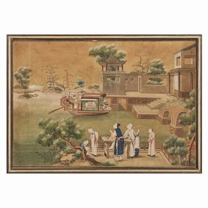 SERIE DI SEI DISEGNI, CINA, DINASTIA QING, SEC. XVIII  - Asta Arte Orientale | 东方艺术 - Associazione Nazionale - Case d'Asta italiane