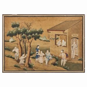 SERIE DI SEI DISEGNI, CINA, DINASTIA QING, SEC. XVIII  - Asta Arte Orientale | 东方艺术 - Associazione Nazionale - Case d'Asta italiane