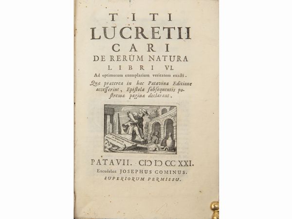 Titus Lucretius Carus : De rerum natura libri VI...  - Asta La Collezione Bucciarelli: libri antichi ed incunaboli - Associazione Nazionale - Case d'Asta italiane