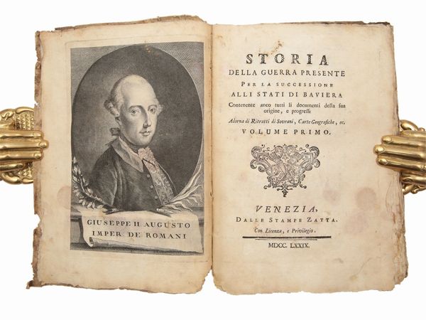 Domenico Caminer : Storia della guerra presente per la successione alli stati di Baviera  - Asta La Collezione Bucciarelli: libri antichi ed incunaboli - Associazione Nazionale - Case d'Asta italiane