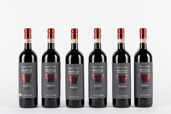 Toscana : La Poderina Poggio Abate Brunello di Montalcino Riserva (6 BT)  - Asta Vini e distillati - Associazione Nazionale - Case d'Asta italiane